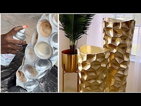 DIY HIGHEND VASE I FINALLY MADE Using CARDBOARD! DIY Cardboard Transformation - YouTube Pvc Vase Diy, Diy Floor Vases Decor Tall, Diy Cardboard Vase, Diy Floor Vase How To Make, Cardboard Table Diy, Floor Vases Decor Tall, Grand Vase Deco, Diy Floor Vase, Diy Tall Vase