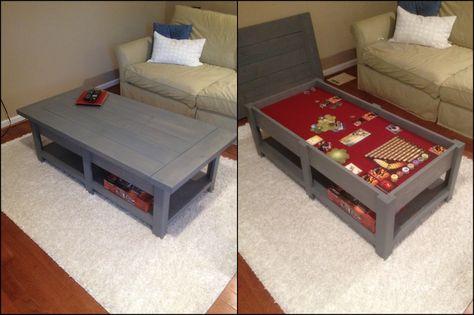 Side-By-Side View Gaming Coffee Table, Casa Disney, Board Game Room, Puzzle Table, Game Room Basement, Board Game Table, Games Room, Household Furniture, Pallet Wood