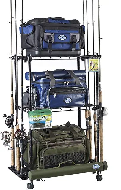 Guys Room Ideas, Fishing Tackle Room, Fishing Gear Organization, Fishing Organization, Fishing Cart, Fishing Gear Storage, Trolley Storage, Gear Room, Tackle Storage