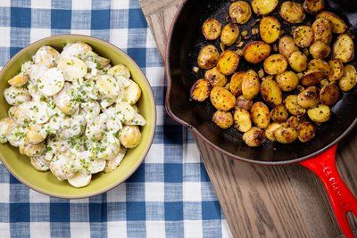 What to Do With Leftover Potato Salad: Roast It ?!?! This is so crazy I need to try this Leftover Potato Salad, Potato Salad With Apples, Warm Potato Salad, Crispy Roasted Potatoes, Bacon Dinner, Roasted Potato Salads, Potato Salad Dressing, Warm Potato Salads, Potato Salad Recipe Easy