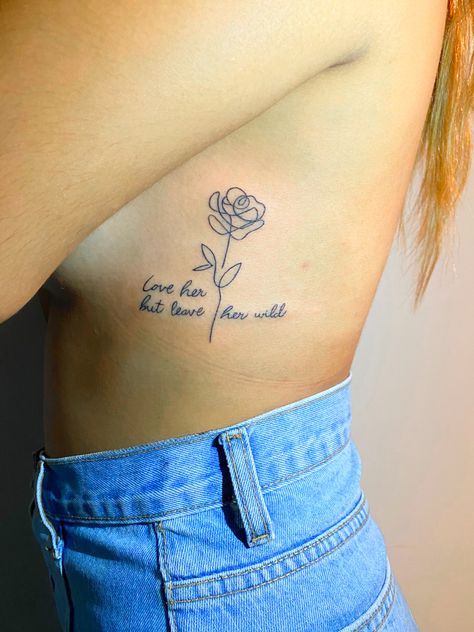 Love her but leave her wild #ink #tattoo #tattooideas #tattoosforwomen #atticuspoetry #staywild #flowertattoos #minimalisttattoos Love Her Wild Tattoo, Love Me But Leave Me Wild Tattoo Western, Love Me But Leave Me Wild, Love Her But Leave Her Wild Tattoo Ideas, Stay Wild Tattoos For Women, Wild And Free Tattoo Ideas, Leave Me Wild Tattoo, Love Me But Leave Me Wild Tattoo, Love Her But Leave Her Wild