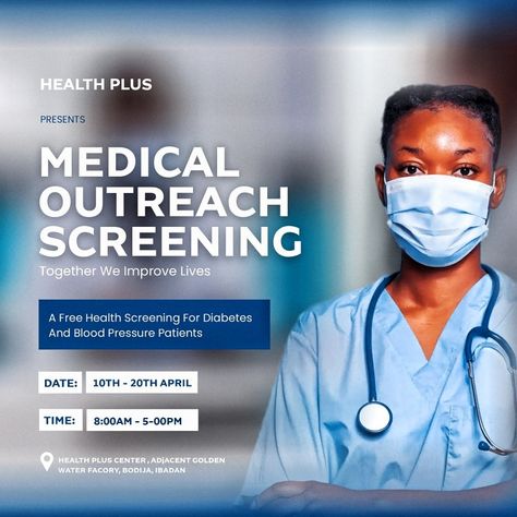 Medical Flyer, Medical Website Design, Medical Posters, Health Plus, Flyer And Poster Design, Health Screening, Wood Wallpaper, Life Improvement, Social Media Design Graphics