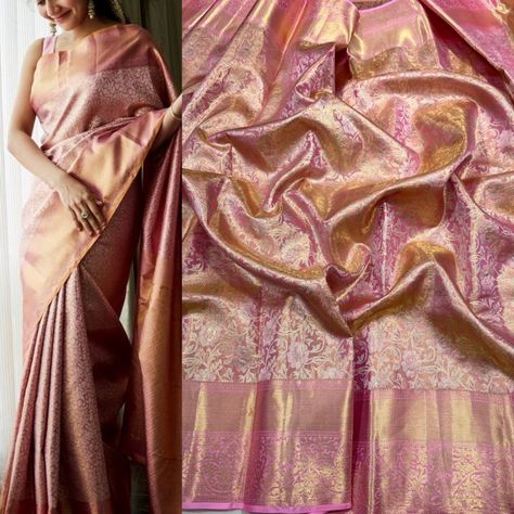 Onion Pink Kanchipuram Saree, Kanchipuram Pattu Sarees Wedding, Pastel Silk Sarees Bridal, Pastel Pink Saree Silk, Latest Kanchi Pattu Sarees Wedding, Pink Pattu Saree, Muhurtham Saree, Kanchipuram Silk Saree Wedding, Pink Saree Silk