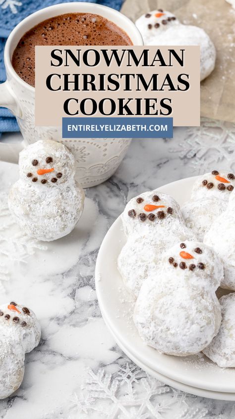 Snowman Christmas Cookies, Entirely Elizabeth, Red Velvet Oreo Cookies, Best Cookie Recipe Ever, Christmas Cookie Boxes, Pecan Snowballs, Pecan Snowball Cookies, Vanilla Oreo, Snowman Treats