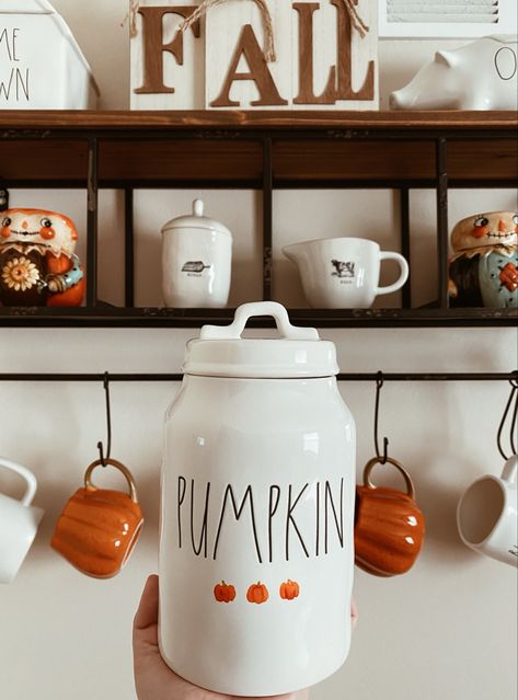 Rae Dunn Fall, Autumn Kitchen, Great Pumpkin, Fall Weather, Fall Autumn, Decorative Jars, Decor Ideas, Halloween