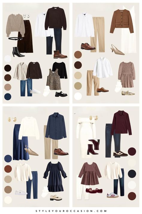 Fall Family Photos Neutral Colors, 2024 Fall Family Photo Outfits, Family Photo Outfits Casual, Neutral Family Picture Outfits, Chic Fall Nails, Family Photo Outfits Fall, Casual Family Photos, Fall Photo Outfits, Family Photo Outfits Winter