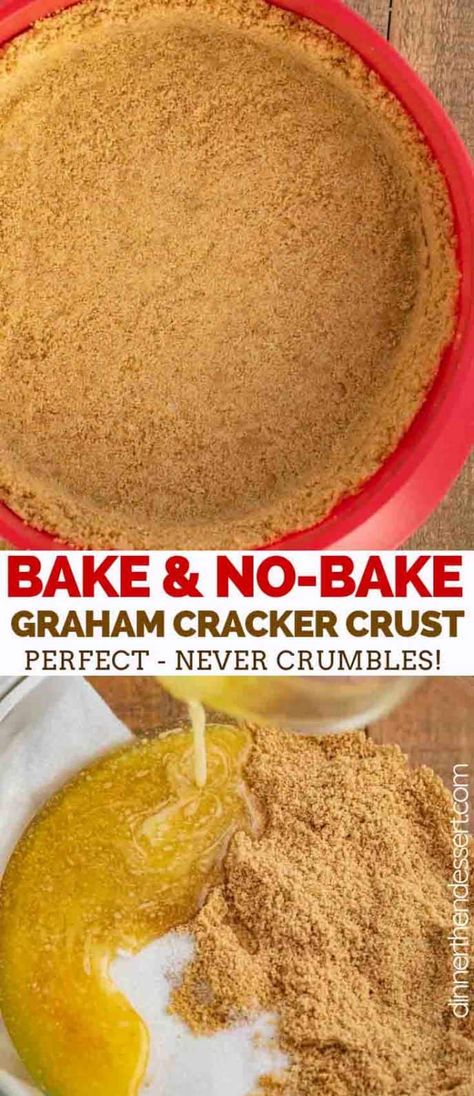 No Bake Graham Cracker Crust, Newyork Cheesecake, Baked Graham Cracker Crust, Graham Cracker Crust Recipe, Cracker Pie, Graham Cracker Recipes, Homemade Graham Cracker Crust, Biscuits Graham, Cheesecake Crust