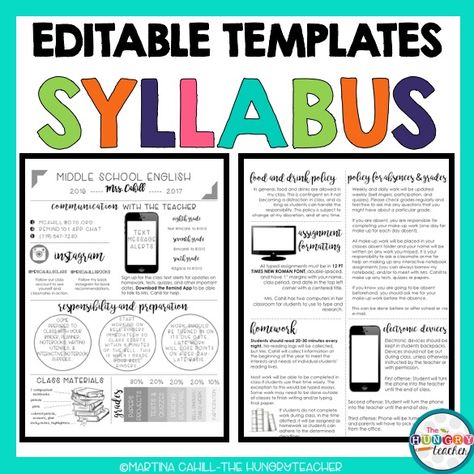 Editable Syllabus Templates, Editable Meet the Teacher Templates, and Editable Newsletter Templates Middle School Syllabus, High School Syllabus, Maths Syllabus, Syllabus Template, Teacher Forms, Meet The Teacher Template, School Forms, Teacher Templates, Back To School Night