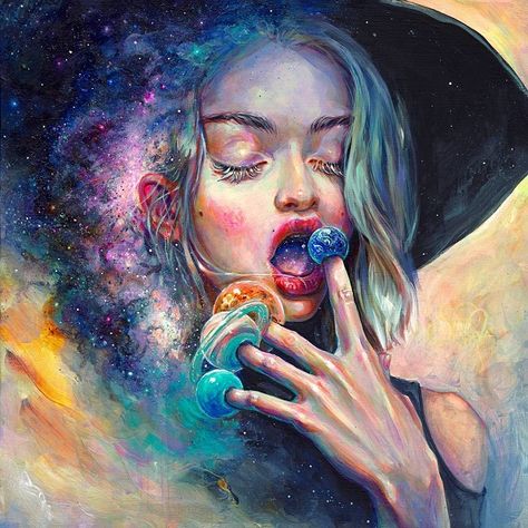 Surreal Paintings by Tanya Shatseva | Art and Design Tanya Shatseva, Installation Interactive, Alex Grey, Galaxy Painting, Surrealism Painting, The Milky Way, Art Video, Contemporary Fine Art, Arte Fantasy