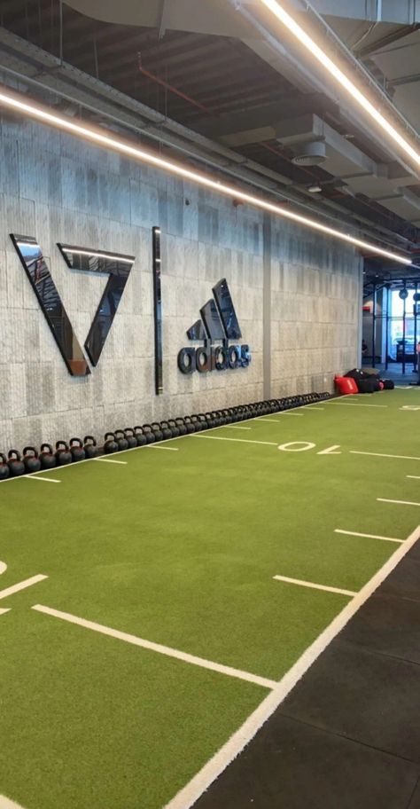 // t u r f Gym Exterior Design Architecture, Commercial Gym Design Ideas, Gym Design Interior Industrial, Gym Building Design Exterior, Commercial Gym Design Interiors, Boutique Gym Design Fitness Studio, Crossfit Gym Design Ideas, Gym Ideas Design Commercial, Warehouse Gym Design