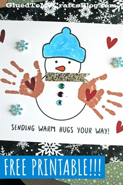 Warm Hugs Handprint Keepsake - Glued To My Crafts Winter Animals Preschool, Snowmen Art, Preschool January, Winter Animal Crafts, Winter Crafts For Toddlers, Toddler Projects, Winter Crafts Preschool, Handprint Keepsake, Winter Activities Preschool