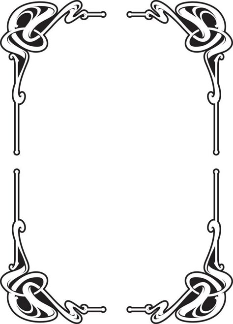 Vectorized Art Nouveau frame Design. Art Deco Frames Border, Art Nouveau Graphic Design, Art Nouveau Border, Nouveau Border, Art Nouveau Frame, Art Deco Frames, Art Deco Borders, Motifs Art Nouveau, Border Vector