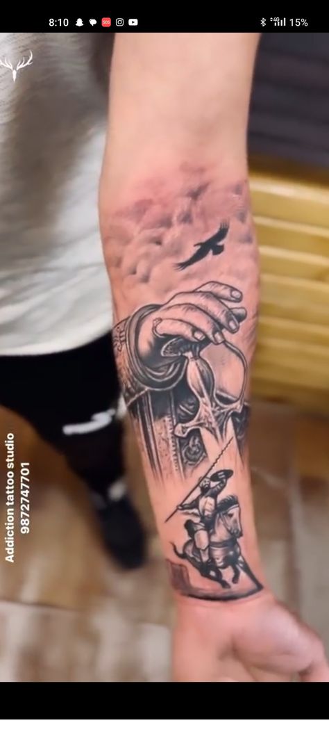 Golden Temple Tattoo, Punjabi Warrior Tattoo, Sikh Tattoo Ideas Men, Punjab Tattoo Designs, Sikh Warrior Tattoo Design, Punjabi Tattoo Ideas, Punjab Tattoo Ideas, Tattoos For Guys Meaningful, Punjab Tattoo