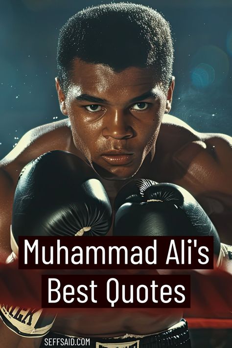 Discover the unforgettable quotes of Muhammad Ali that continue to inspire millions of people around the world. via @SeffSaid Muhammed Ali Quotes, Famous Quotes By Famous People, Muhhamad Ali Quote, Famous People Quotes, Muhammad Ali Wallpaper Hd, Mohammad Ali Klay, Muhammad Ali Poster, Rainy Day Quotes, Muhammad Ali Quotes