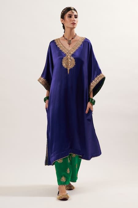 Buy Heena Kochhar Purple Mashroo Embroidered Kurta And Salwar Set Online | Aza Fashions Heena Kochhar, Kaftan Designs, Ritu Kumar, Simple Kurti Designs, Pakistani Fashion Party Wear, Embroidery Suits Design, Boutique Dress Designs, Stylish Party Dresses, Embroidery Designs Fashion