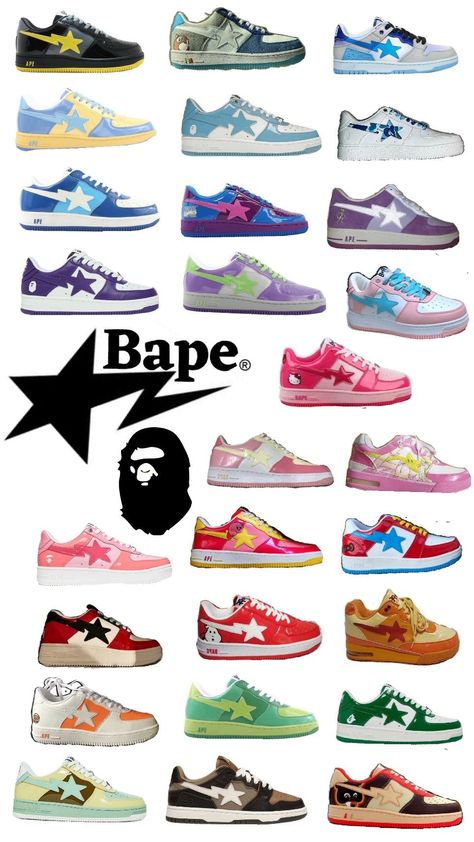 Bapestas Outfit, Bapesta Sneakers, Bape Clothing, Bapesta Shoes, Bape Shoes, Bape Sneakers, Air Jordan 2, Pretty Sneakers, Shoes For School