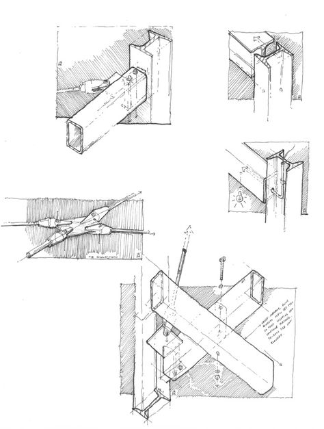 Gallery - Volland General Store / el dorado architects - 13 Structure Sketch Architecture, Architecture Details Sketch, Architectural Details Drawing, Sketch Structure, Construction Sketch, Structure Sketch, Store Sketch, Detail Sketch, Rock Island Railroad