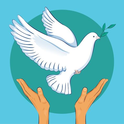 Peace dove and hands on a background of ... | Premium Vector #Freepik #vector #dove #peace-bird #peace #peace-dove Symbols Of Peace, Freedom And Peace, Peace Education, Dove Peace, Day Of Peace, Blue Symbol, Peace Bird, Dove Of Peace, Birthday Goals