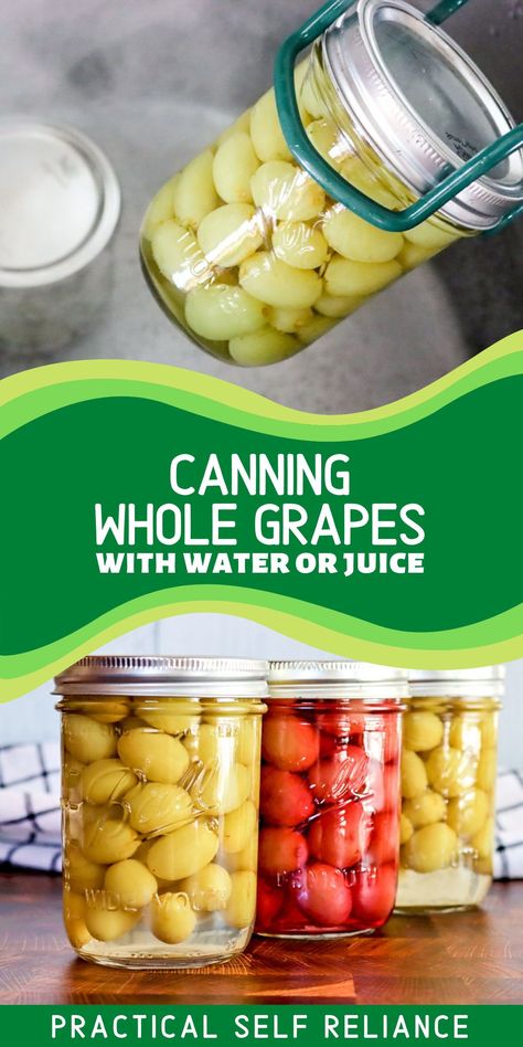 Canning Grapes, Canning Grape Juice, Canning Fruit Recipes, Canning Guide, Canning For Beginners, Concord Grapes, Easy Canning, Pressure Canning Recipes, Canning Kitchen