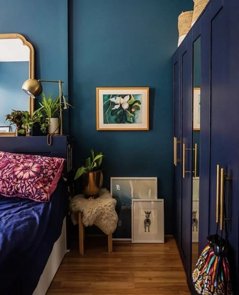 Don’t miss these 7 creative Ikea hacks with paint, straight from the Clare community. From a dresser upgrade to a full kitchen reno, get inspired and see the paint colors that took these Ikea classics from basic to brilliant! | IKEA hack Brimnes cabinets painted in Goodnight Moon by Clare Teal Blue Bedroom, Blue Green Bedrooms, Magical Spaces, Pink Dining Chairs, Green Bedrooms, Navy Bedrooms, Blue Bedroom Walls, Dark Blue Bedrooms, Teal Bedroom