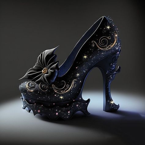 Space Shoes Aesthetic, Moon Heels, Celestial Shoes, Fantasy Heels, Star Heels, Cat Heels, Prince Shoes, Moon Skirt, Space Shoes