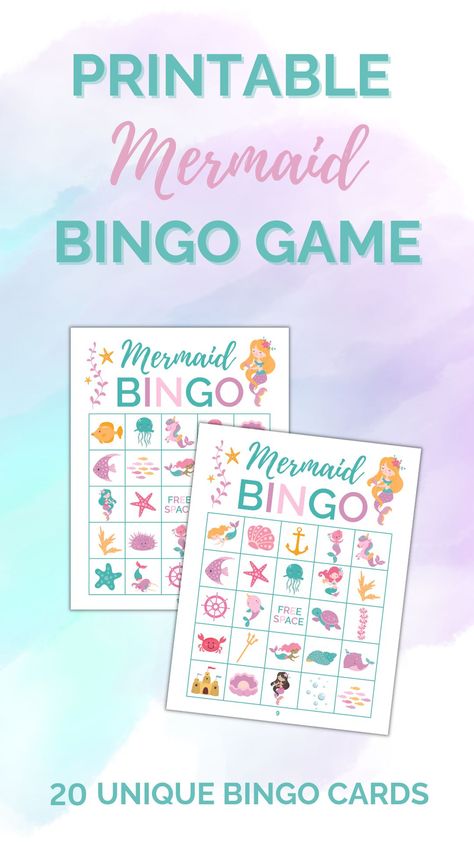 Mermaid Party Games, Mermaid Theme Birthday Party, Birthday Party Games For Kids, Mermaid Theme Party, Mermaid Parties, Mermaid Theme Birthday, Party School, Printable Game, School Event