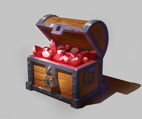 Treasure Chest by MgcUsr on DeviantArt Treasure Games, Props Concept, Casual Art, 2d Game Art, Props Art, Fantasy Props, Game Props, Game Ui Design, Pin Art