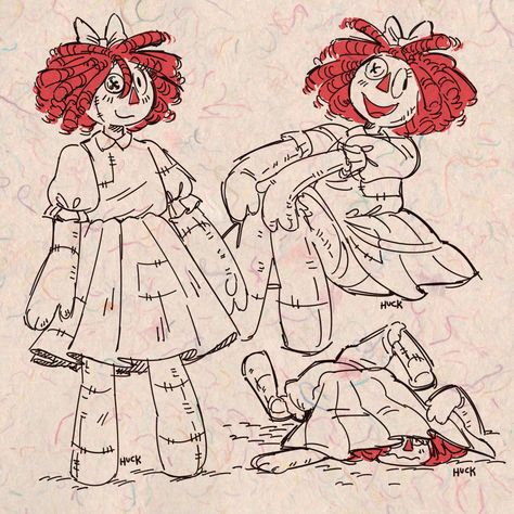 Dik Dik, Circus Characters, Silly Puppets, Digital Circuit, Raggedy Ann And Andy, Raggedy Ann, Hand Art, Cartoon Shows, Fabric Painting