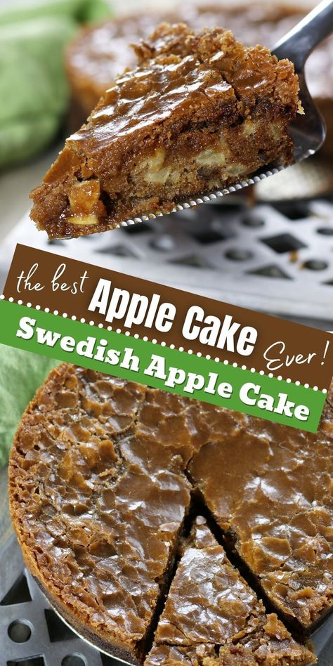 Mom’s Old Fashioned Swedish Apple Cake recipe makes the most amazing Fall desert. So moist with flavors of cinnamon, nutmeg and the best caramel topping. Chunky apple bits and pecans makes this cake over the top delicious. #AppleCake #AppleCakeRecipe #AppleCakeRecipeEasy #BestAppleCakeRecipeEver #SwedishAppleCake #SwedishAppleCakeRecipe Swedish Nut Cake Recipe, Swedish Apple Cake Recipe, Dutch Apple Cake, Fall Desert, Apple Cake Recipe Easy, Moist Apple Cake, Apple Cake Recipe, Fresh Apple Cake, Apple Dessert Recipes