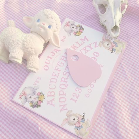 Cute Ouija Board, Lisa + Core + Aesthetic, Creepy Pink Aesthetic, Creepy Cute Aesthetic, Anting Manik, Doll Aesthetic, Angel Aesthetic, Garden Design Ideas, Ouija Board