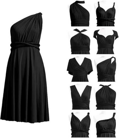 Amazon.com: 72styles Knee Length Short Infinity Dresses Bridesmaid Dresses Midi Convertible Transformer Multiway Twist Wrap Dresses Gown Black : Clothing, Shoes & Jewelry Convertible Dress Tutorial, Short Infinity Dress, Multi Wear Dress, Bridesmaid Dresses Midi, Infinity Dresses, Infinity Dress Bridesmaid, Dress Tutorial, Gown Black, Dress Tutorials