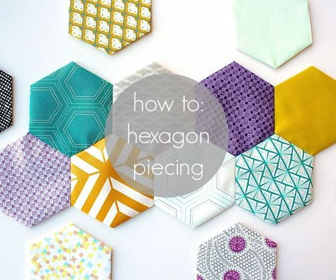 Hexagon Quilt Tutorial, Octagon Quilt, Hexagon Quilting, Hexagon Quilt Pattern, Patches On Clothes, Hexagon Patchwork, Hexagon Quilts, English Paper Piecing Quilts, Quilt Tutorial