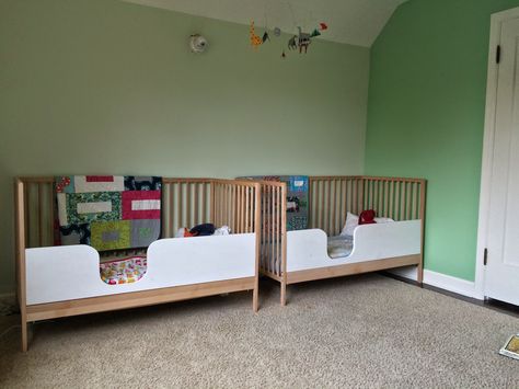 singleB: WARNING: NOT A JEWELRY POST. THIS IS A BABY RELATED HOME IMPROVEMENT POST Sniglar Crib, Ikea Cot, Ikea Sniglar Crib, Ikea Crib, Ikea Bed Hack, Ikea Play Kitchen, Bed Rails For Toddlers, Crib Toddler Bed, Retro Renovation