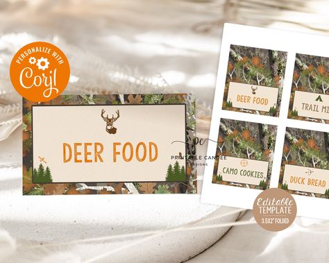 Deer Party Food, Deer Hunting Birthday, Hunting Food, Hunting Birthday Party, Camo Birthday Party, Deer Party, Movie Night Theme, Hunting Birthday, Birthday Party Snacks