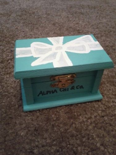 ADPi & co. - this would make a really cute pin box!!! Pin Box Sorority Diy, Pin Boxes Sorority, Sorority Pin Box, Diy Wooden Box, Badge Box, Greek Accessories, Greek Letter Shirts, Big Little Basket, Alpha Phi Omega