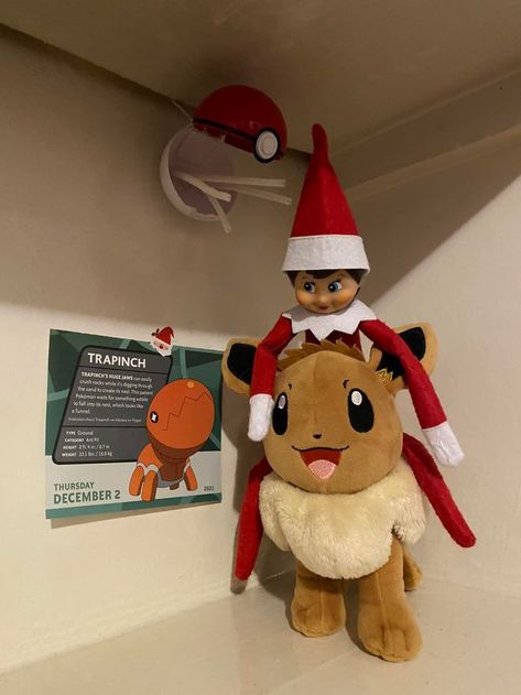 Elf On The Shelf Pokemon, Pokemon Toys, Awesome Elf On The Shelf Ideas, The Elf On The Shelf, Elf Fun, Pokemon Toy, My Pokemon, On The Shelf, The Elf