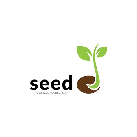 Seed Logo Design, Nursery Branding, Sprout Logo, Seed Illustration, Seed Logo, Social Logo, Typography Shirt Design, Plant Logos, Type Illustration