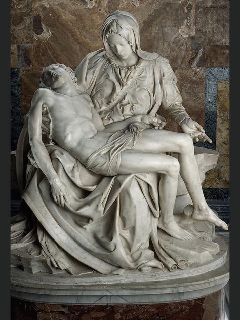 Pieta Sculpture, Michelangelo Sculpture, Baroque Sculpture, Colour Drawing, Classic Sculpture, Great Works Of Art, Greek Sculpture, 다크 판타지, Jesus Painting