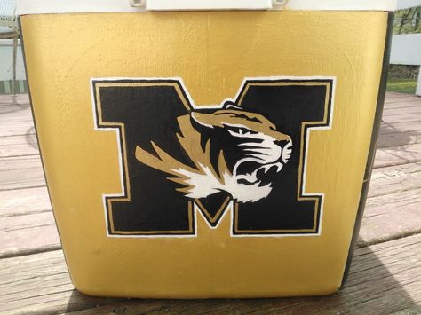 mizzou side of charlies cooler Frat Formal, Formal Cooler Ideas, Formal Cooler, Theta Chi, Cooler Ideas, Frat Coolers, Cooler Painting, Beer Cooler, College Life