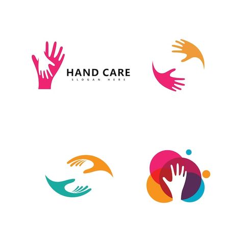 Vector hand care logo icon business vect... | Premium Vector #Freepik #vector #together #help-logo #hand-logo #support-logo Hand Icon Logo, Hand Logo Design Ideas, Helping Hands Logo, Help Logo, Church Logo Design, Support Icon, Support Logo, Hands Icon, Church Logo