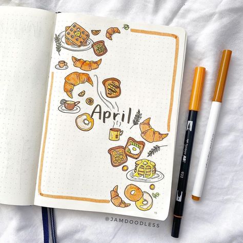 6,535 Likes, 32 Comments - @bujo_emotions on Instagram: “Follow @bujo_emotions  Cr @jamdoodless . . . . . . . . . . #bulletjournal2019 #journaling…” Journal April Ideas, April Journal Ideas, Bullet Journal April Cover, April Bujo Cover, April Bullet Journal Ideas, April Spread, April Bullet Journal Cover, Bullet Journal April, April Bujo