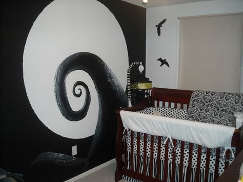 Nightmare Before Christmas Baby Bedding | tim burton #the nightmare before christmas #nursery Casa Disney, Gothic Baby, Christmas Baby Shower, Hall Design, The Nightmare Before Christmas, Baby's Room, Halloween Town, Childrens Bedrooms, Kids' Room