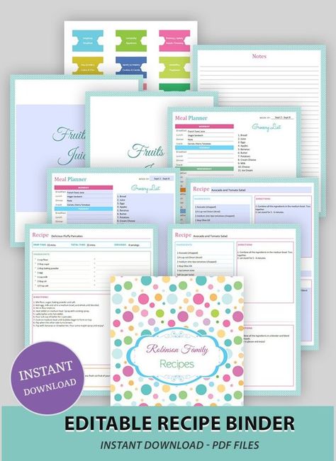 Organize your recipes in this editable printable recipe binder. Create a beautiful collection of your favorite recipes with this recipe book binder. Download, Edit, and Print! Organize Recipes Ideas, Recipe Book Design Diy, Binder Templates Free, Recipe Binder Printables Free, Recipe Organization Binder, Recipe Binder Template, Recipe Binder Printables, Diy Recipe Binder, Binder Printables Free