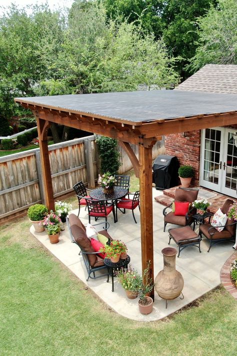 The perfect custom pergola to enhance this quaint space! Outdoor Pavillion Ideas, Covered Pergola Ideas, Custom Pergola, Outdoor Pavillion, Outdoor Movie Theater, Pergola Ideas, Backyard Pergola, Covered Pergola, Backyard Retreat