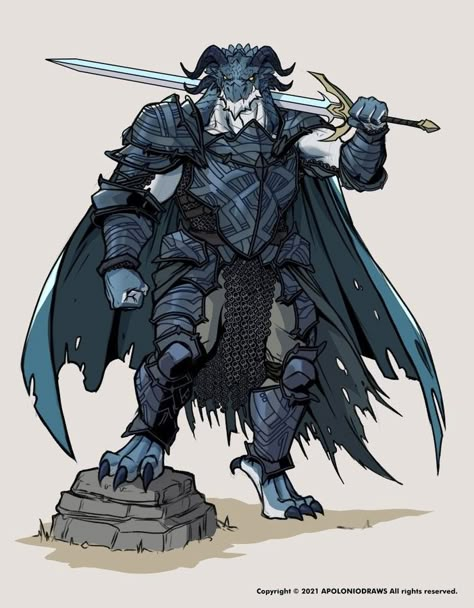 Goliath Rune Knight, Blue Dragonborn Dnd, Half Dragon Character Design, Blue Dragonborn, Dragonborn Paladin, Dnd Dragonborn, Dnd Monster, Fantasy Story Ideas, Dungeons And Dragons Classes