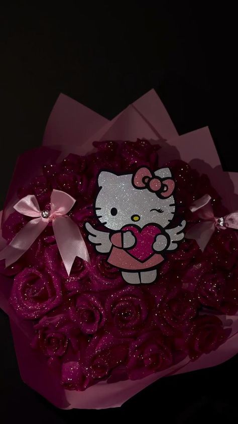 Hello Kitty Rose Bouquet, Hello Kitty Flowers Bouquet, Barbie Bouquet, Hello Kitty Flower Bouquet, Bouquet Hello Kitty, Sanrio Bouquet, Hello Kitty Bouquet, Hello Kitty Theme Party, 17th Birthday Ideas