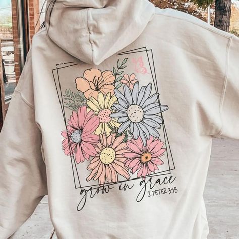 Grow In Grace Christian 2 Peter 3 18 Hoodie Check more at https://lowpricetee.com/product/grow-in-grace-christian-2-peter-3-18-hoodie/ Spiritual Sweatshirt, Rooted In Christ, 2 Peter 3, Peter 3, Grace Christian, Christian Merch, Cottagecore Clothes, Christian Streetwear, Christian Hoodies