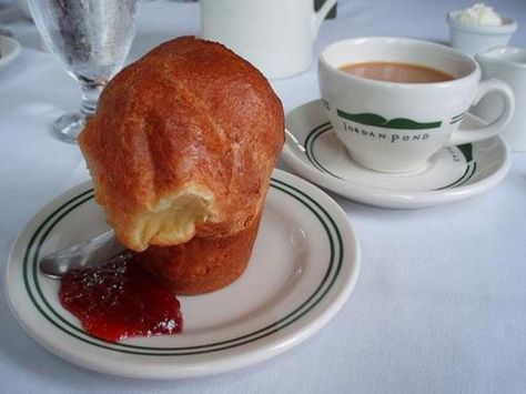 These popovers are famously served at the Jordan Pond House in Acadia National Park. This recipe was found online. Popovers Recipe, Popover Recipe, Quick And Easy Meal Ideas, Pond House, Food Holidays, Bar Harbor Maine, Easy Meal Ideas, Family Cooking, Acadia National Park