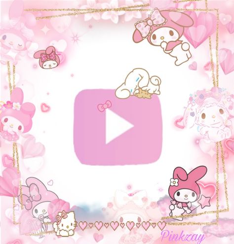 Kawaii Youtube Icon, Icons Sanrio, Kawaii Icons, Phone Customization, Iphone Theme, Youtube Logo, App Icon, Cute Cats, Minnie Mouse