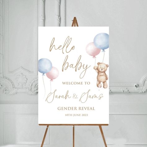 Gender Reveal Sign Board, Welcome Sign For Gender Reveal Party, Welcome To Our Gender Reveal Sign, Gender Reveal Entrance Decor, Welcome Gender Reveal Sign, Gender Reveal Entrance Sign, Gender Reveal Board Ideas, Gender Reveal Decorations Indoor, Gender Reveal Sign Ideas